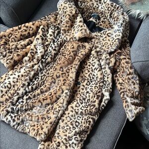Leopard Print Faux Fur Coat